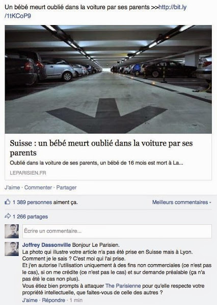 image du parisien avec la photo volée