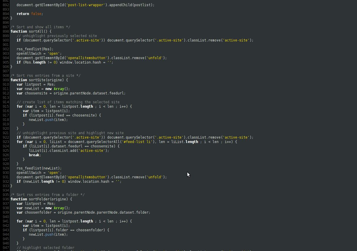 du code javascript