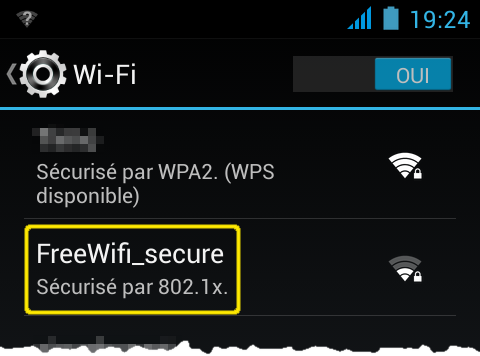 cliquez sur le réseau « FreeWifi_secure »