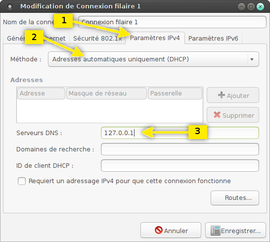 changer ses DNS dans Mate