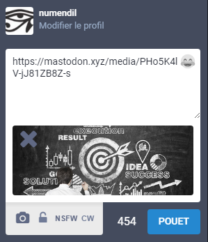 Image du message marqué avec le filtre NSFW de Mastodon