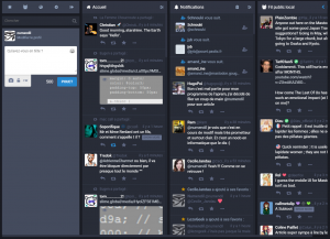 Interface de Mastodon sur un ordinateur