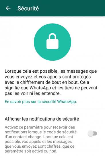 Préférénces de sécurité